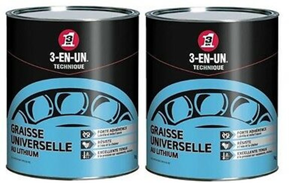 Graisse Universelle au Lithium 1kg pot - 3-EN-UN TECHNIQUE
